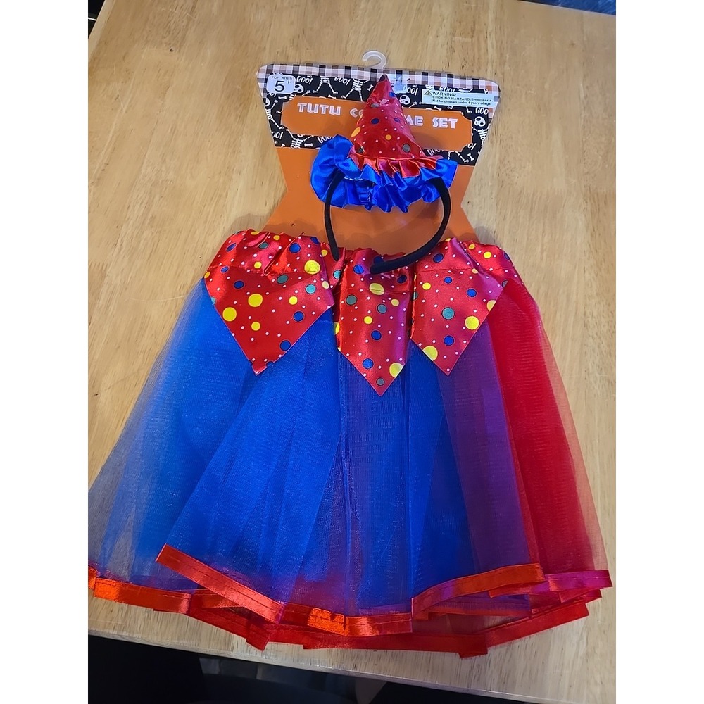Halloween Clown costume Girls Tutu Set Fairy Ages 5 + Dress Up NWT New Ballerina
